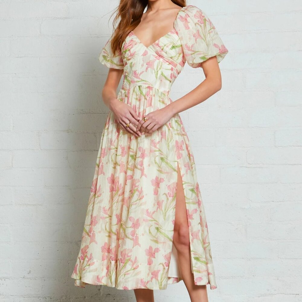Sasilia Floral Puff Sleeve Dress